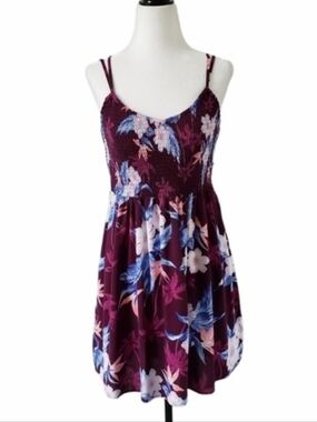 American Eagle Women's Floral Plum Summer Dress Size M
